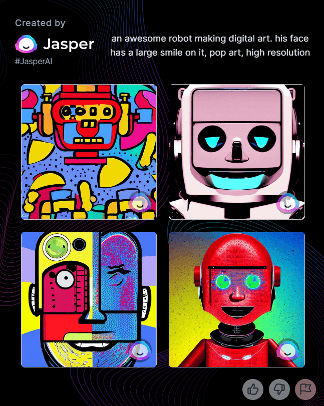 image of happy robots made by jasper art